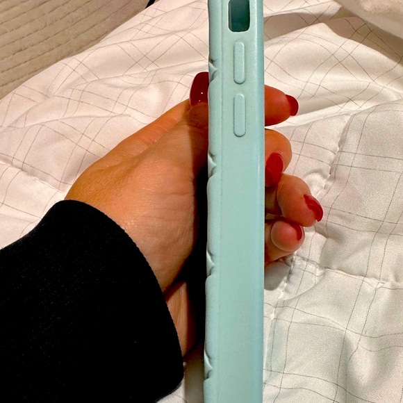 Authentic Bottega Veneta-Woven Intreccio rubber silicone IPhone Case-Light Blue - Picture 6 of 11